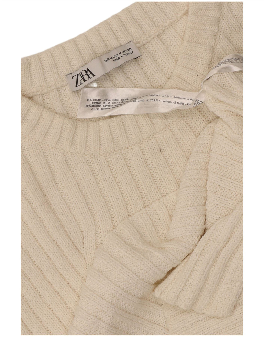 Zara Mujer Chaleco Tank Top UK 12 Medium Blanco Algodón