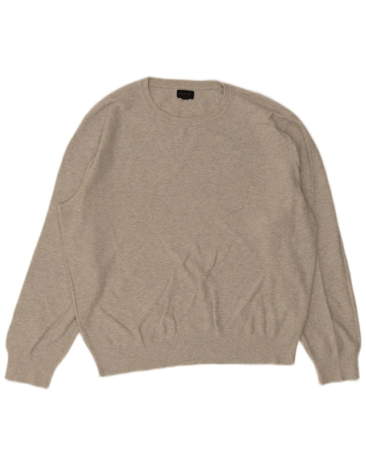 J. Crew Jersey de cuello redondo para hombre de algodón gris medio