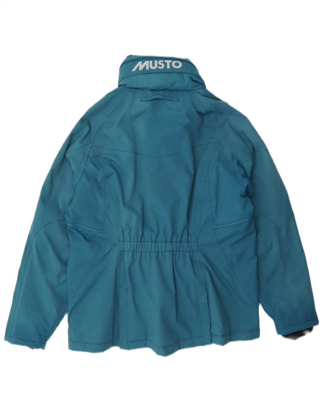 Musto Chaqueta cortavientos con capucha gráfica para mujer UK 46 Grande Poliamida azul