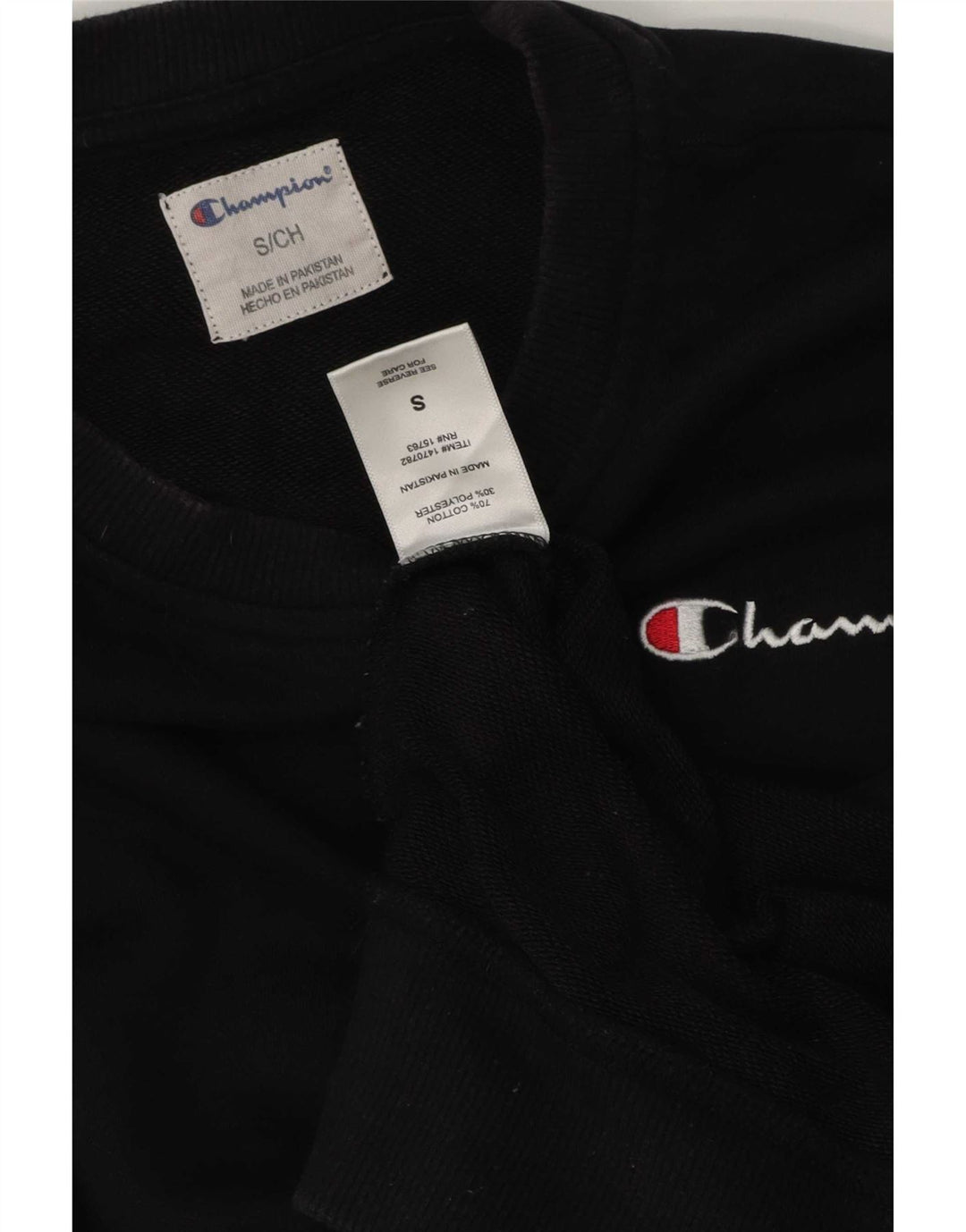 Champion Sudadera Jumper Pequeño Algodón Negro Hombre