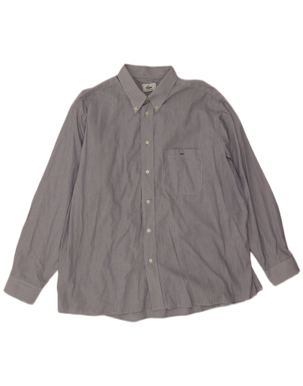 Camisa Lacoste Hombre Talla 45 XL Algodón Azul Rayas