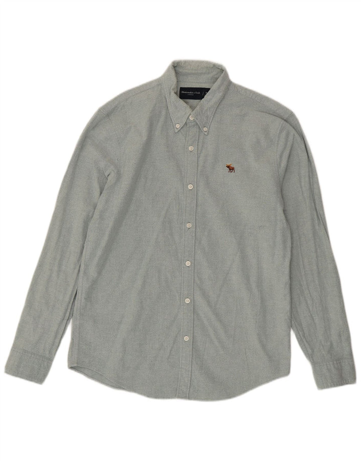 Camisa Abercrombie & Fitch Hombre Algodón Azul Medio