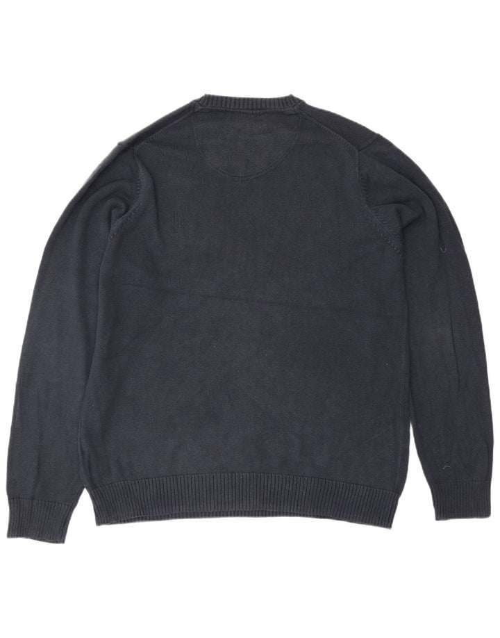 Marks & Spencer Jersey de cuello redondo para hombre de algodón azul marino mediano