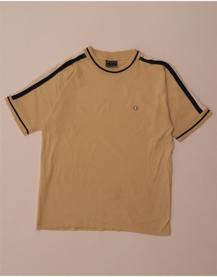 CHAMPION Camiseta para hombre Top Small Beige Colorblock Algodón