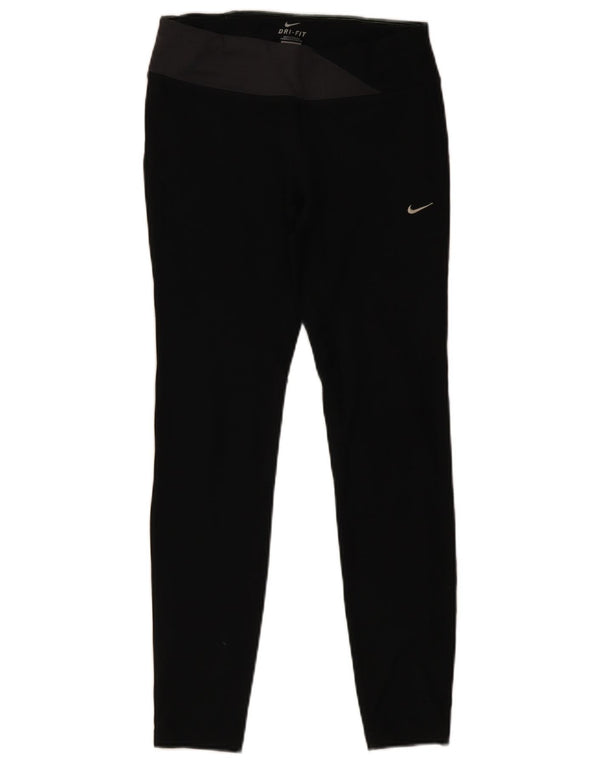 Nike Leggings Dri Fit para mujer UK 40 Mediano Negro Colorblock Poliéster