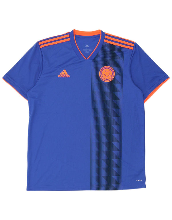 Adidas Mens Climalite Graphic Camiseta Top Grande Azul Geométrico Poliéster