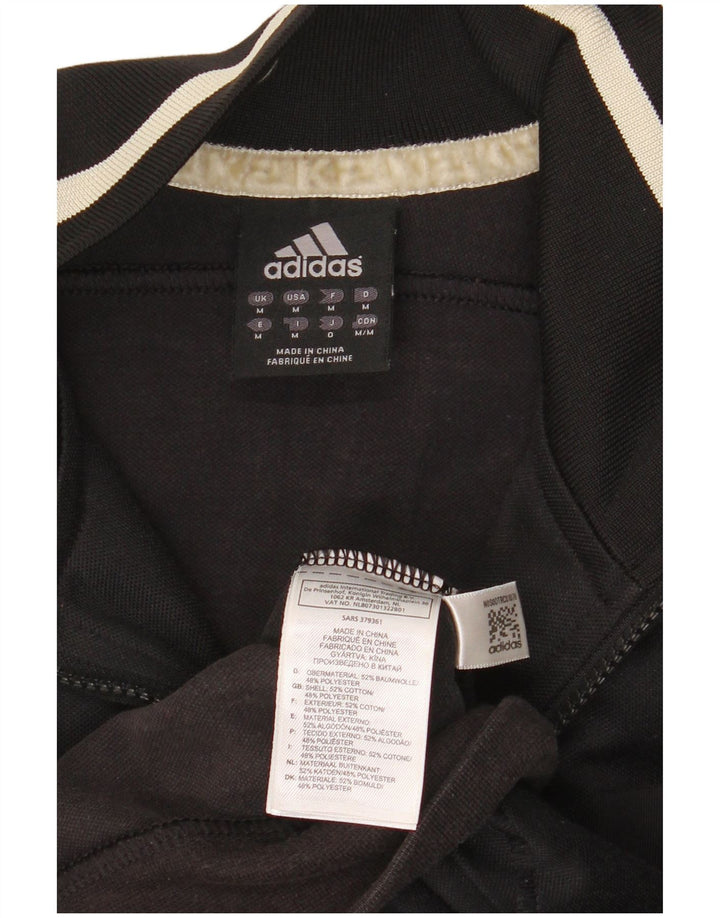 Adidas Hombre Chándal Top Chaqueta Mediano Negro Algodón