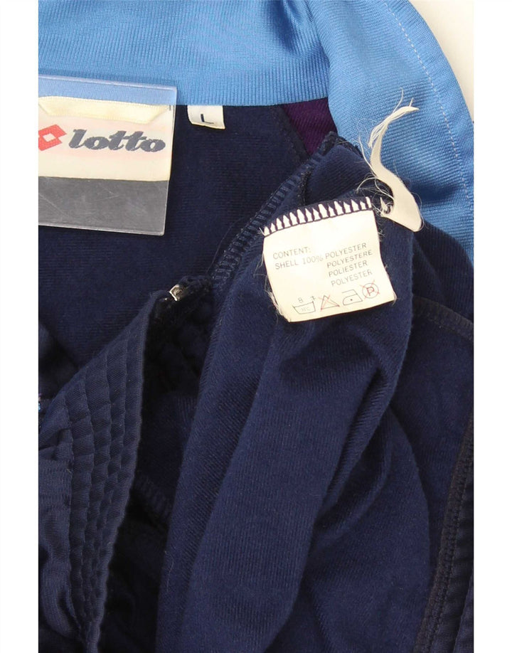 Lotto Hombre Chándal Top Chaqueta Grande Azul Marino Colorblock Poliéster