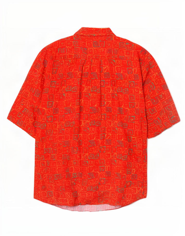 Camisa de manga corta para hombre Globe Trotter Talla 39/40 Mediana Rojo Geométrico