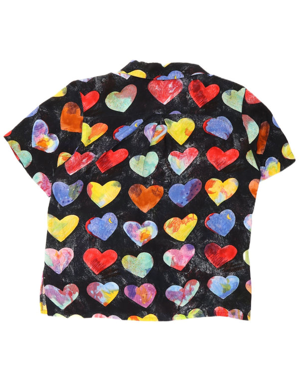 Taifun Blusa de manga corta para mujer UK 46 Large Black Heart