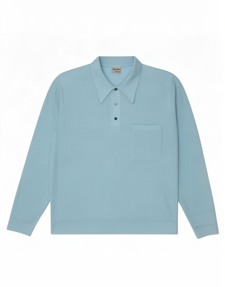 Jersey Trevira Hombre con cuello tipo polo Azul Medio