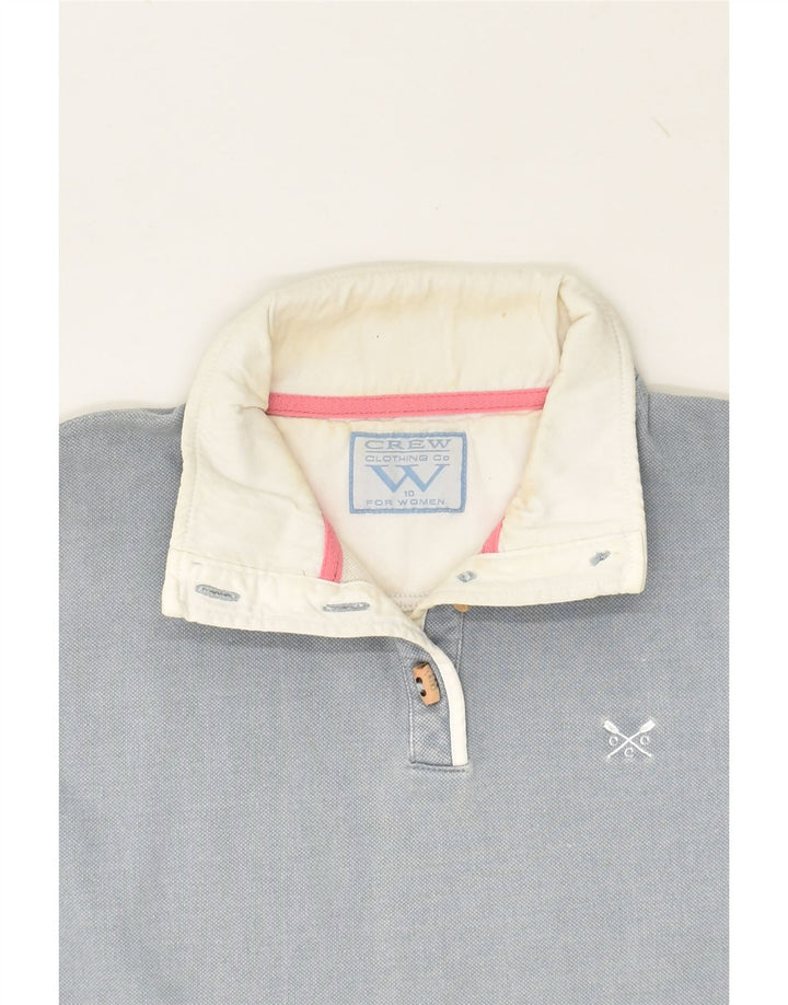 CREW CLOTHING Womens Button Neck Sweatshirt Jumper UK 10 Small  Blue | Vintage Crew Clothing | Thrift | Second-Hand Crew Clothing | Used Clothing | Messina Hembry 