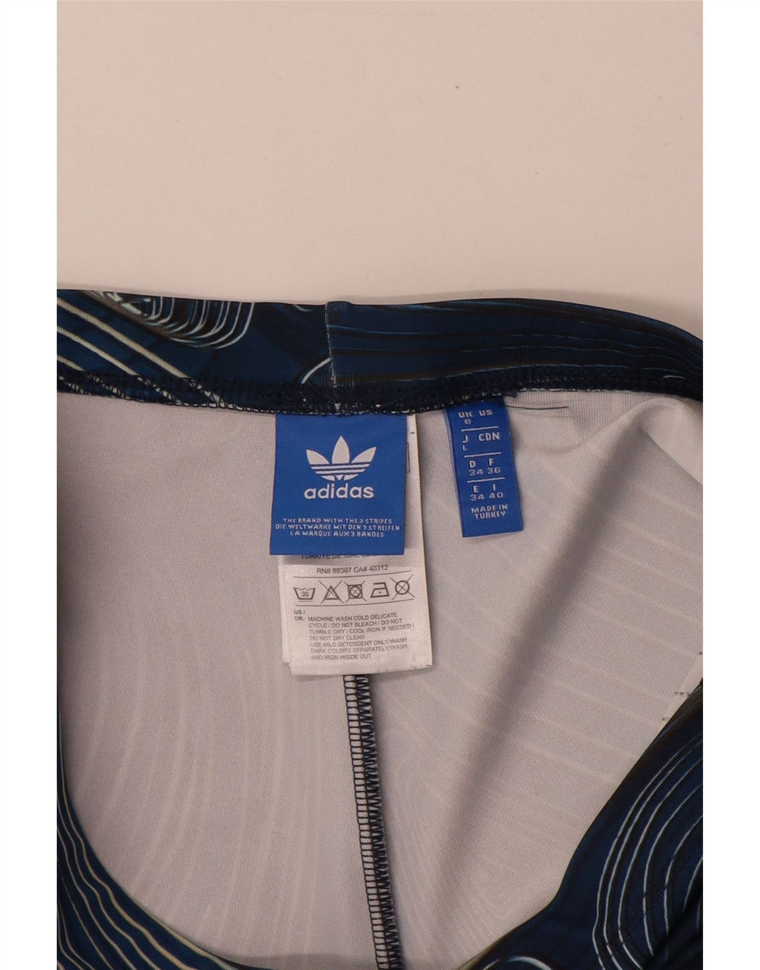 Adidas Leggings con patrón abstracto para mujer UK 8 Small Azul marino Poliéster