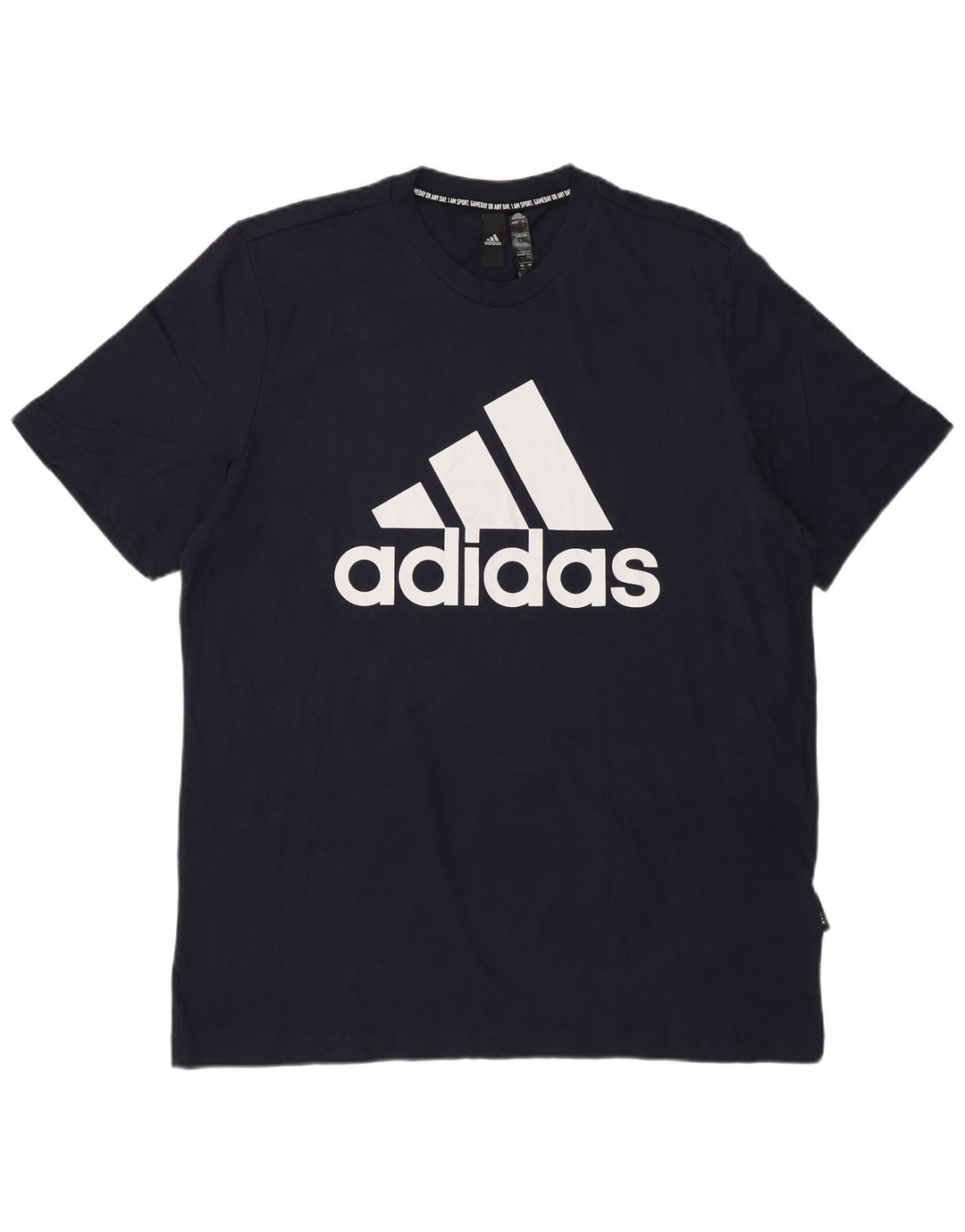 Adidas - Camiseta gráfica para hombre, talla grande, algodón azul marino