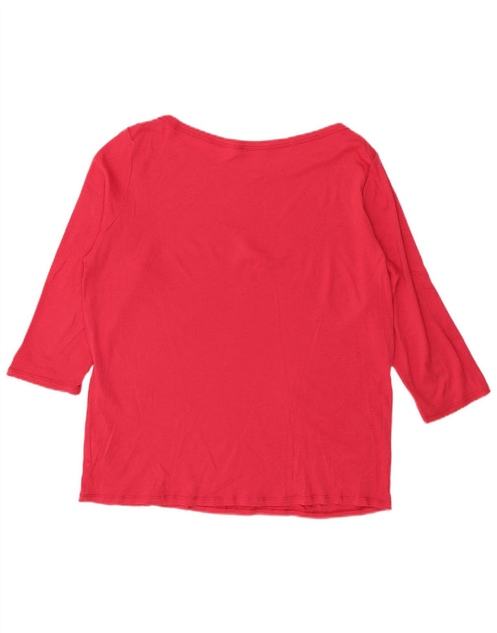 BENETTON Top Mujer Manga 3/4 UK 44 Grande Rojo