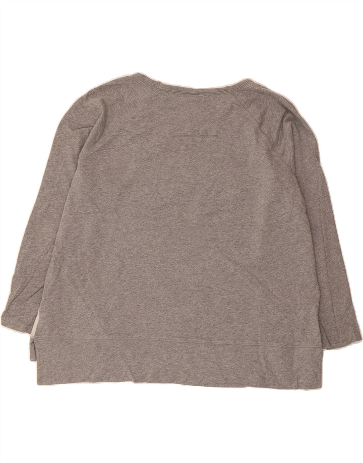 CHAPS Womens Top Long Sleeve UK 22 3XL Grey Geometric Cotton Vintage Chaps and Second-Hand Chaps from Messina Hembry 