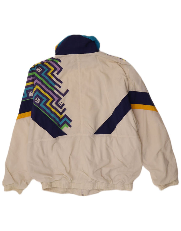 Lotto Mens Graphic Chándal Top Chaqueta Grande Blanco Roto Geométrico Retro