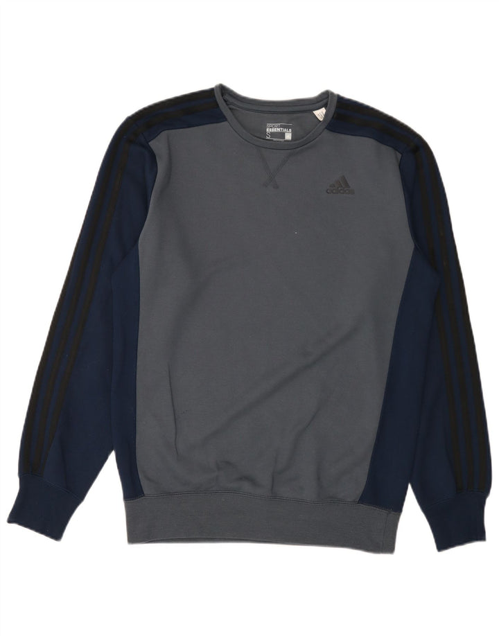 Adidas Hombre Climalite Sudadera Jersey Pequeño Azul Colorblock Poliéster