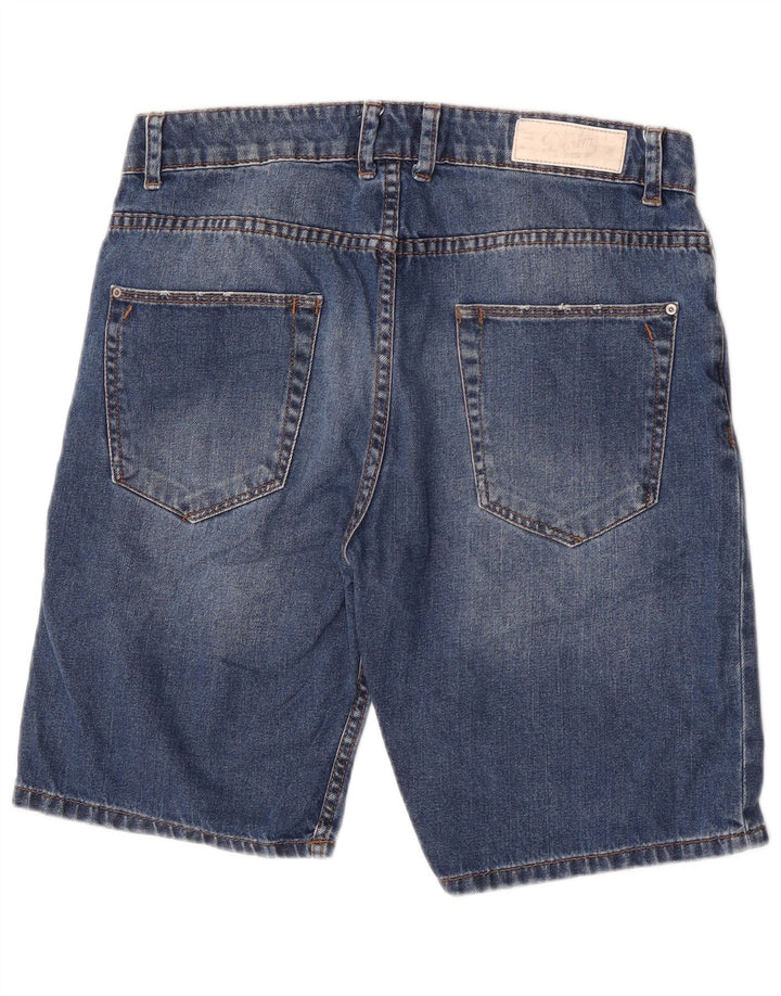 Zara Pantalones cortos de mezclilla para hombre EU 42 Large W32 Algodón azul