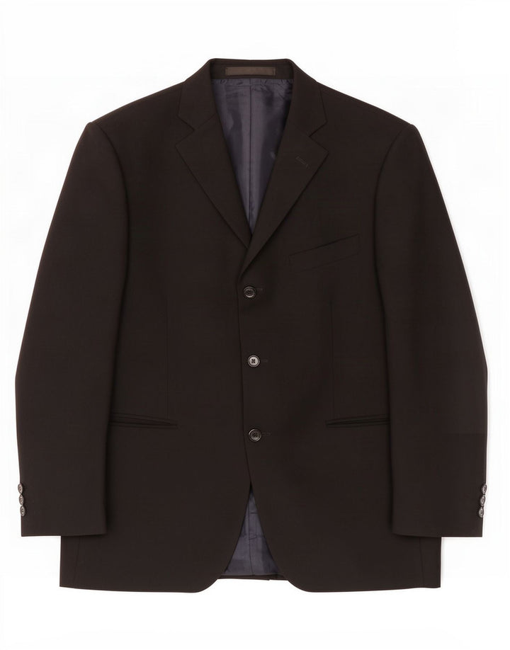 Marks & Spencer Chaqueta tipo blazer de 3 botones para hombre UK 40 Mediano Negro Poliéster