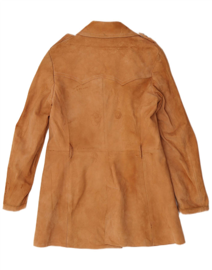 Vintage mujer militar ante doble pecho abrigo IT 44 Marrón medio