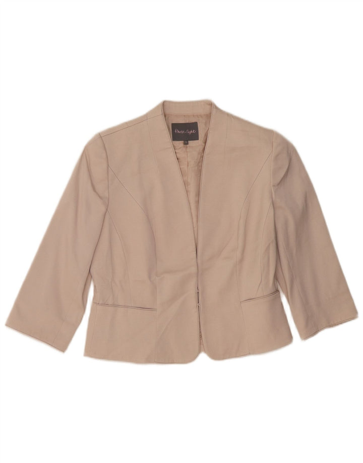Phase Eight Chaqueta tipo blazer de manga 3/4 para mujer UK 42 Acetato beige mediano