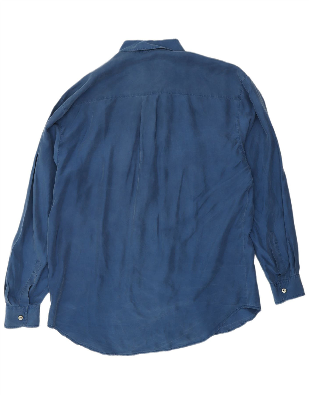 Camisa VINTAGE Hombre Seda Azul Medio