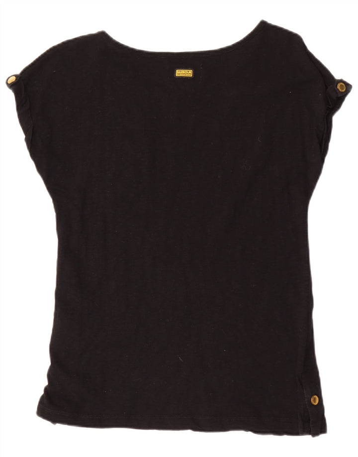 Barbour Camiseta Mujer Top UK 8 Small Algodón Negro