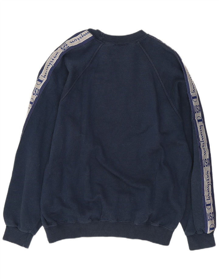 CHAMPION Sudadera gráfica para hombre Jumper Medium Azul marino Algodón