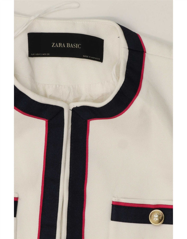 Zara Chaqueta Blazer para Mujer Reino Unido 10 Pequeña Rayas Blancas