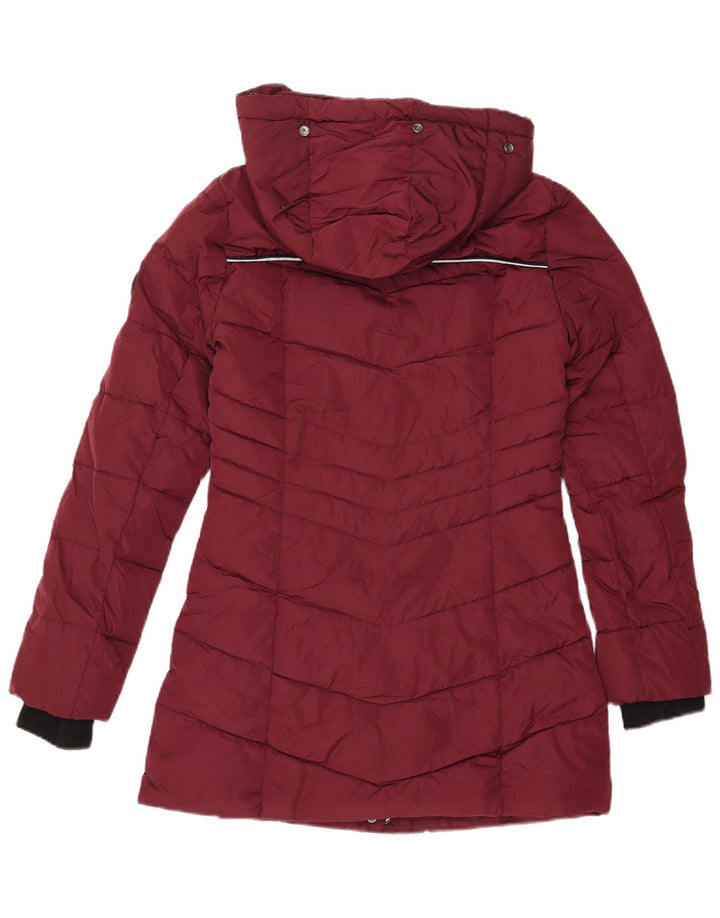 Superdry Chaqueta Acolchada Con Capucha Para Mujer UK 8 Small Poliéster Burdeos