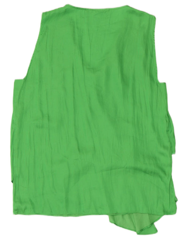 Zara Mujer Blusa Sin Mangas Top ES 40 XL Verde