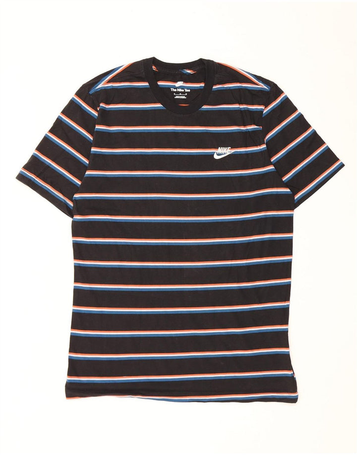 Camiseta Nike Hombre Top Medium Negro Rayas Algodón