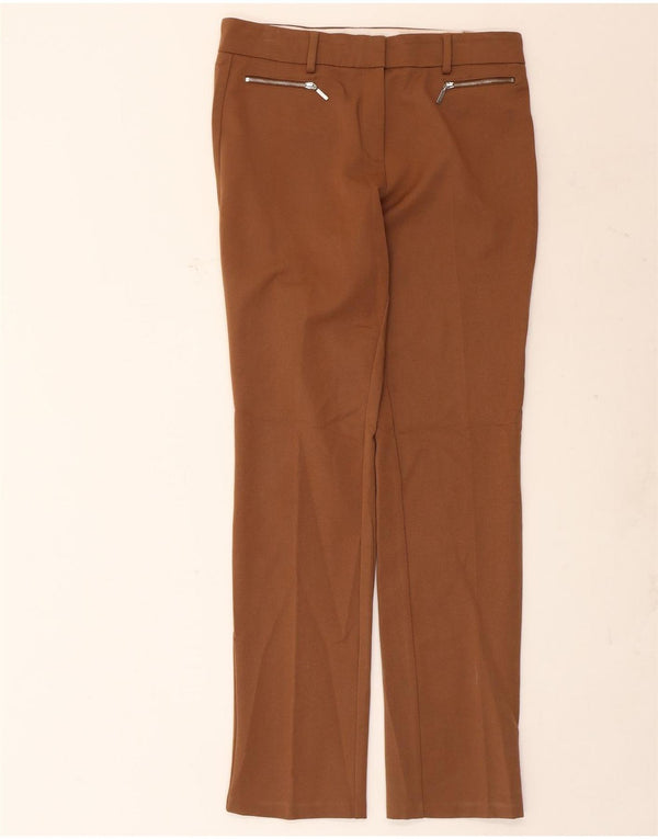 Marks & Spencer Pantalones casuales de cintura alta para mujer UK 12 Medium W32 L30 Brow