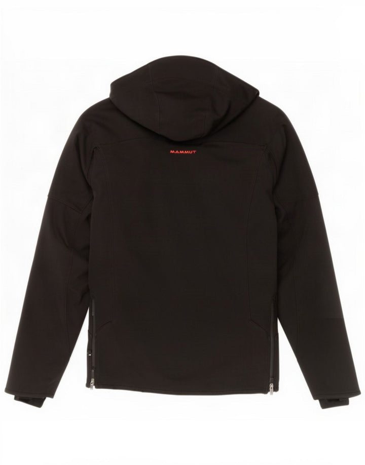 Chaqueta cortavientos con capucha Mammut para mujer UK 44 Mediano Poliéster negro