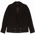 Topshop Chaqueta tipo blazer con doble botonadura para mujer UK 8 Small Lana negra