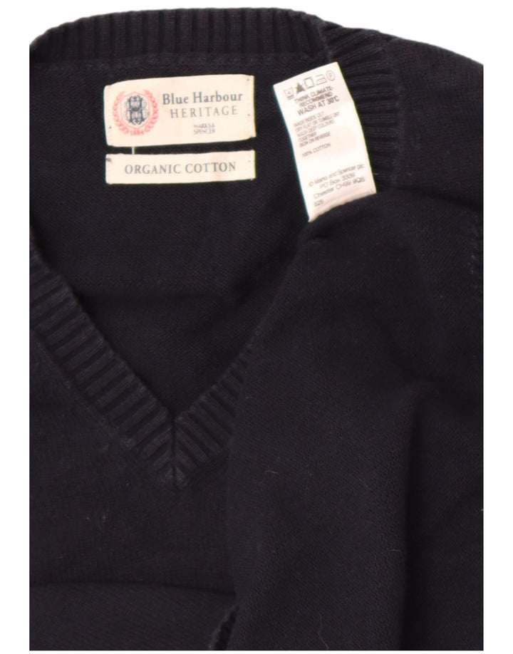 Marks & Spencer - Camiseta sin mangas para hombre, color azul marino, talla grande, algodón, color azul marino