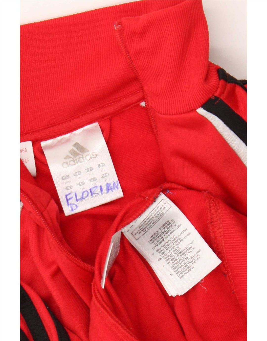 Adidas Chaqueta de chándal para niño 15-16 años Rojo Colorblock Poliéster