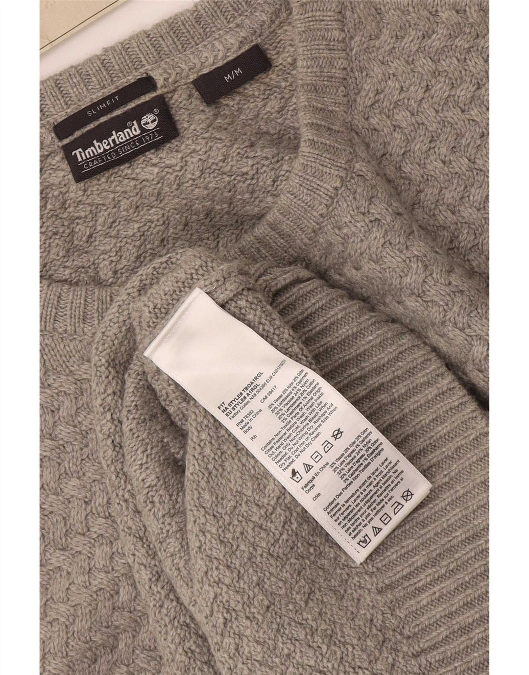 Timberland Jersey Slim Fit con Cuello Barco para Hombre Viscosa Gris Medio