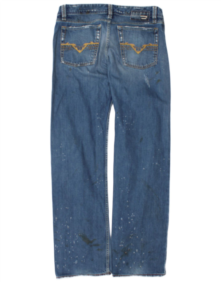 Diesel Vaqueros rectos desgastados para hombre W34 L34 Algodón azul