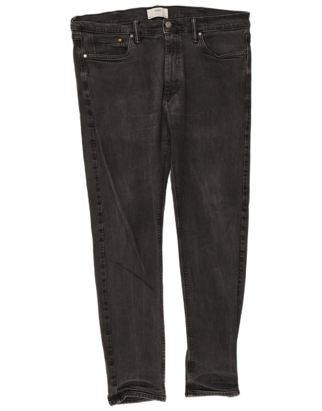 Marks & Spencer Vaqueros ajustados para hombre W38 L33 Algodón gris