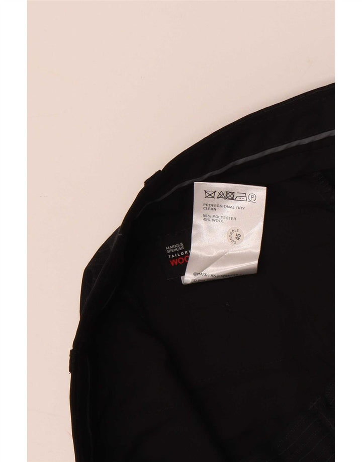 Marks & Spencer Pantalón de traje para hombre W38 L33 Poliéster a rayas azul marino