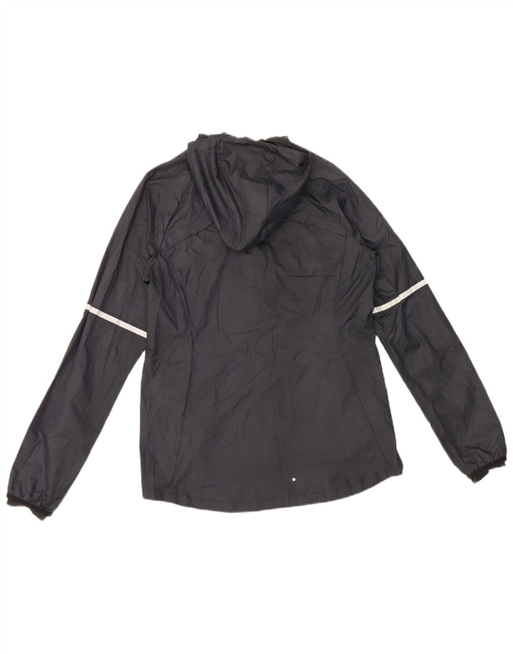 Nike - Chaqueta impermeable con capucha para mujer, talla M, poliéster negro