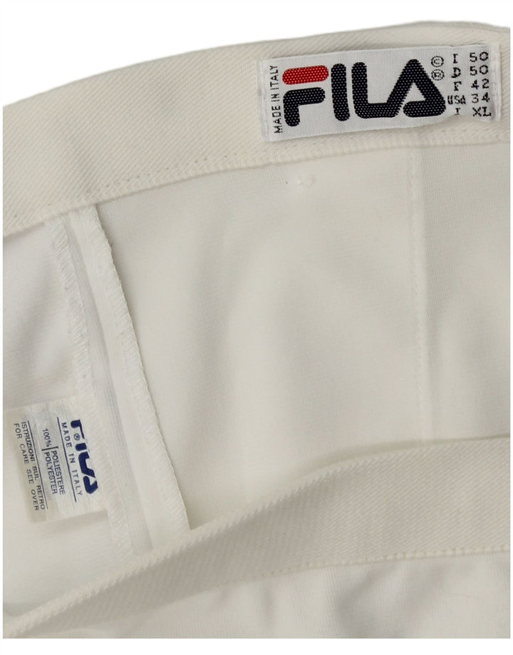 FILA Pantalones cortos chinos para hombre IT 50 Large W34 Poliéster blanco