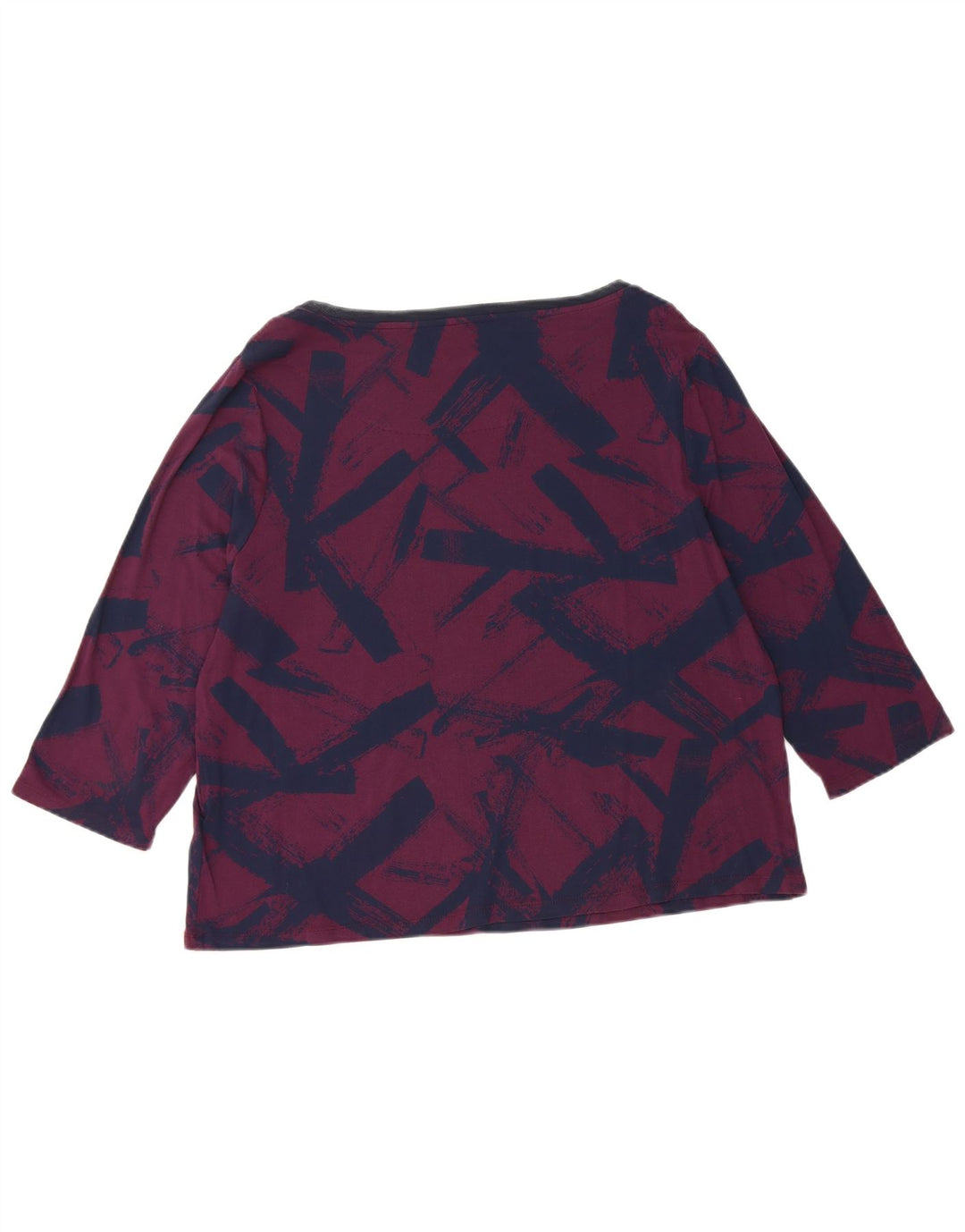 MARKS & SPENCER Top para mujer manga 3/4 UK 40 XL Viscosa geométrica morada