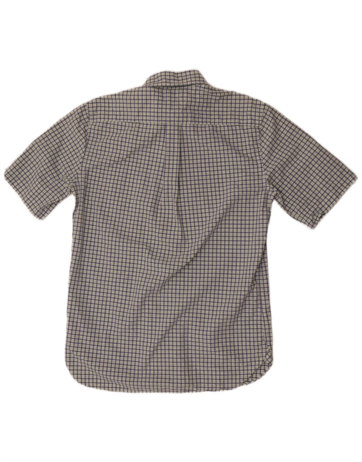 Tommy Hilfiger Camisa De Manga Corta De Algodón A Cuadros Azul Pequeño Hombre