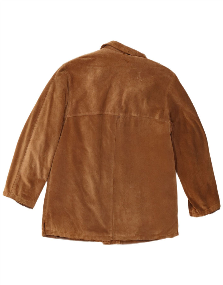 Chaqueta de ante vintage para mujer IT 42 cuero marrón medio