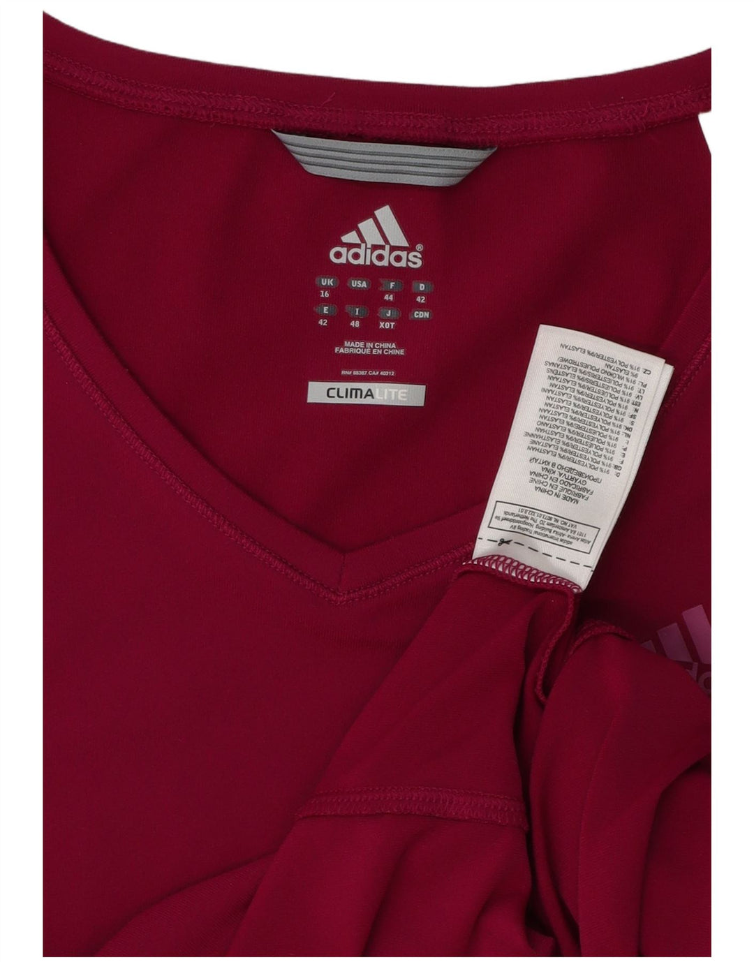 Adidas Mujer Climalite Camiseta Top UK 16 Grande Rosa Poliéster