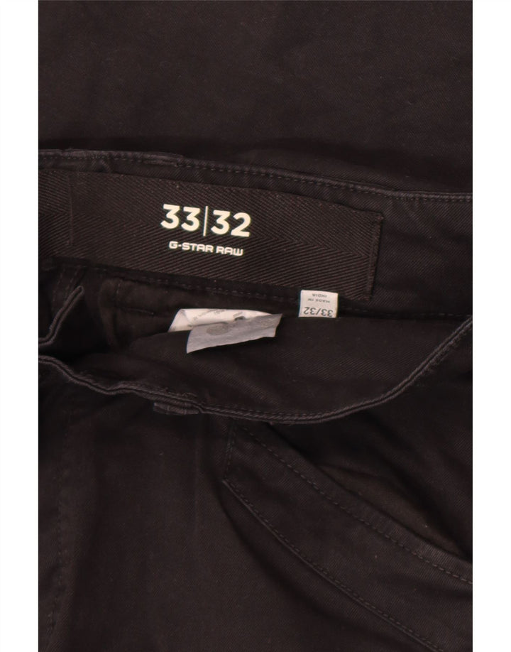 G-Star Mens Slim Cargo Pantalones W33 L32 Algodón Negro