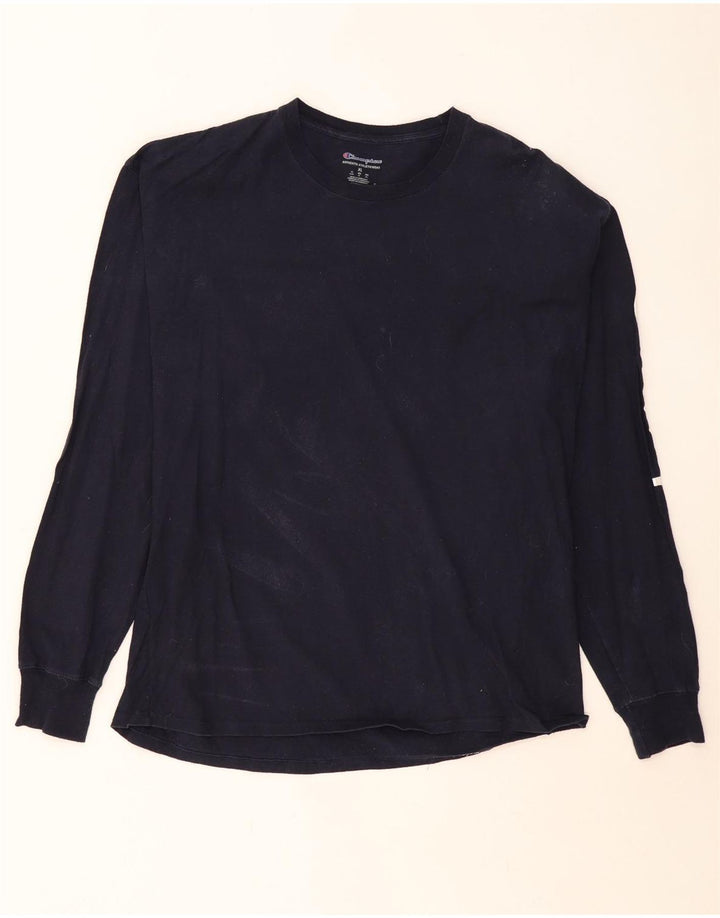 CHAMPION Hombre Gráfico Top Manga Larga XL Azul Marino